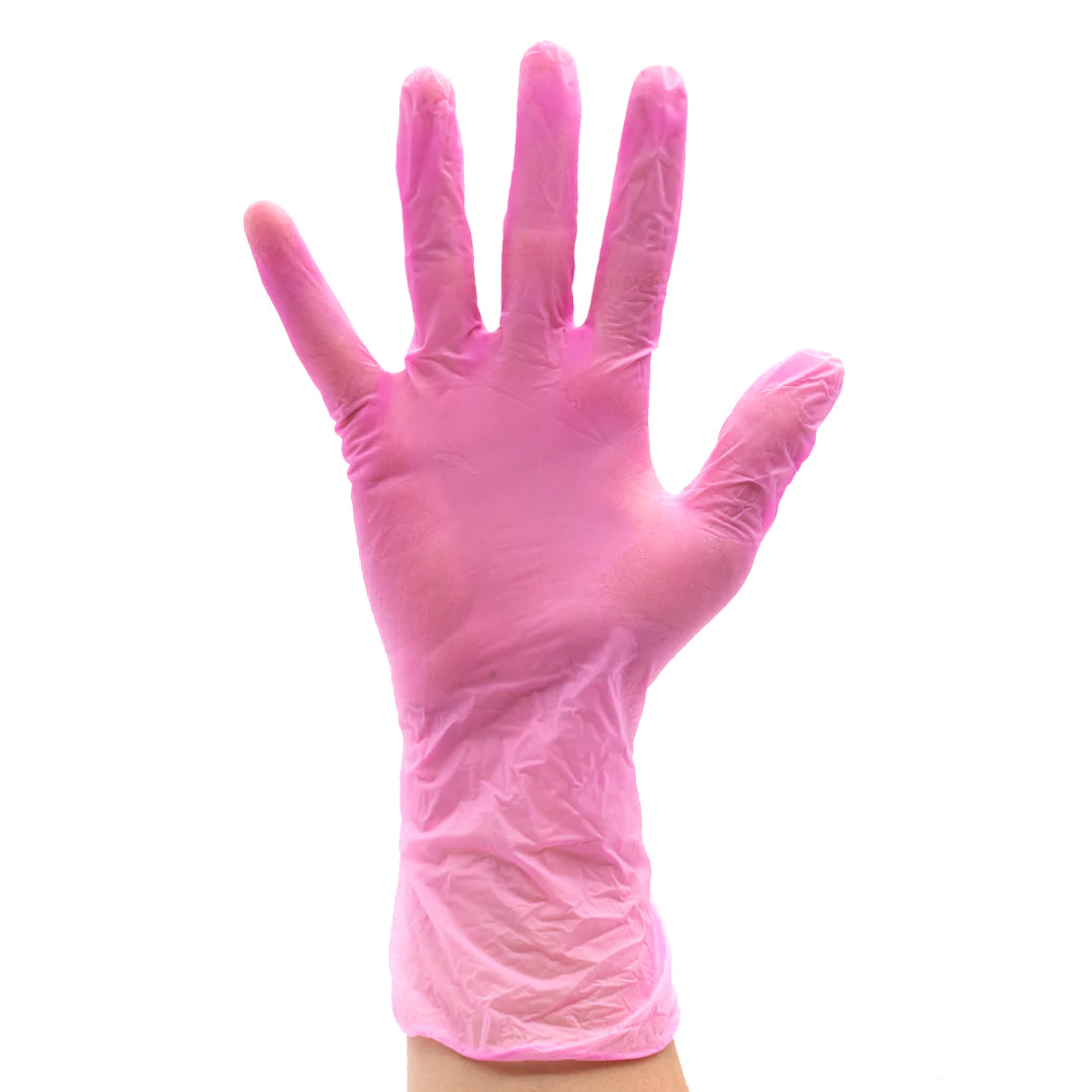 Pink COLLECTION NITRILE GLOVES LARGE