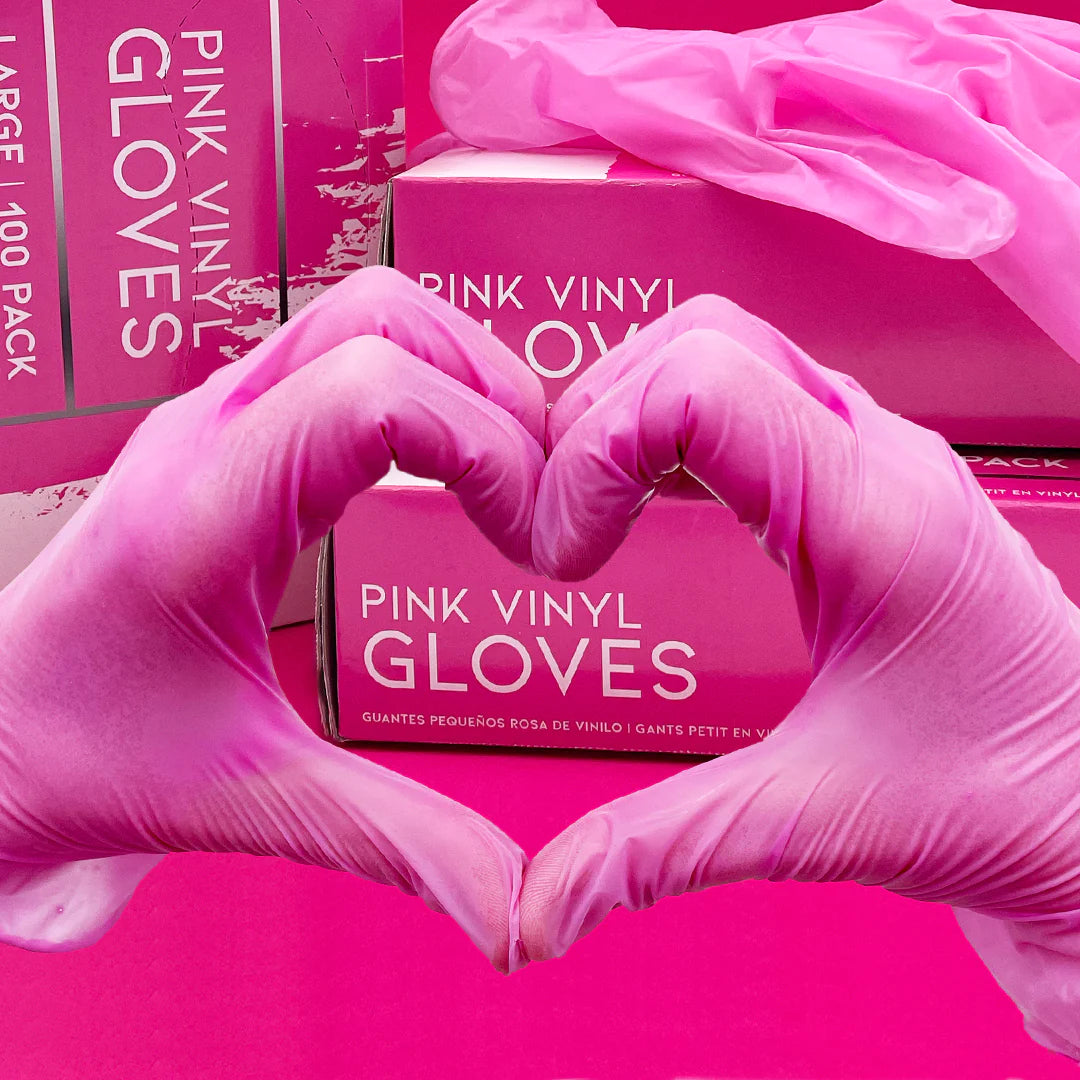 Pink COLLECTION NITRILE GLOVES LARGE