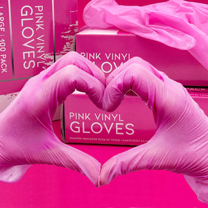 Pink COLLECTION NITRILE GLOVES Small