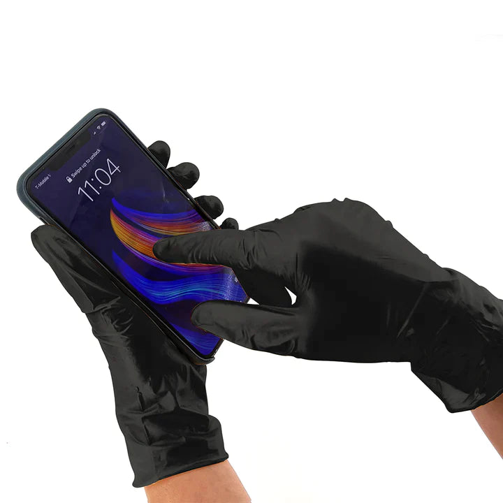 MIDNIGHT BLACK NITRILE GLOVES 100stk LARGE