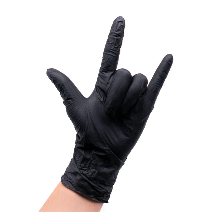 MIDNIGHT BLACK NITRILE GLOVES 100stk LARGE