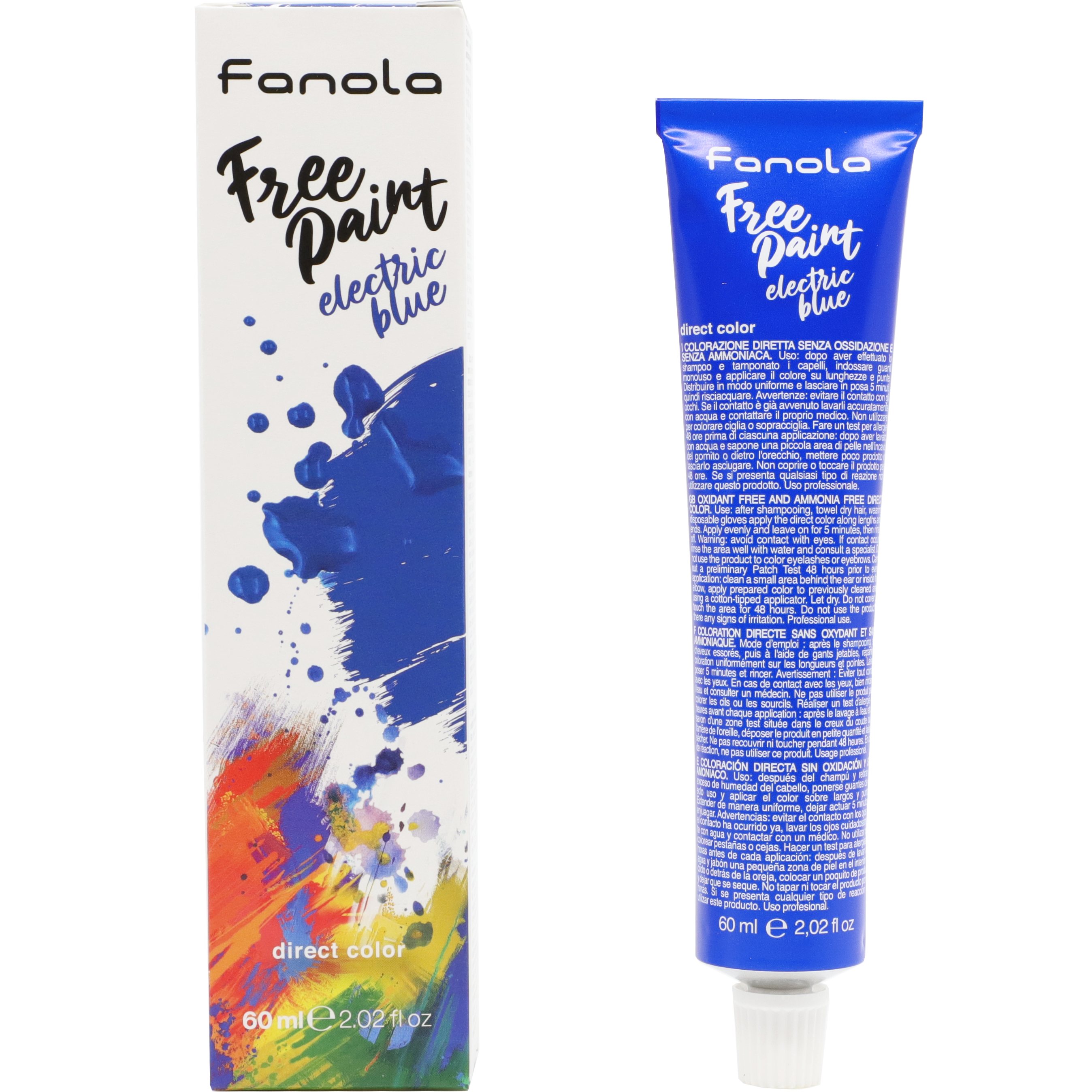 Fanola Free Paint Direct Colour Electric Blue 60ml