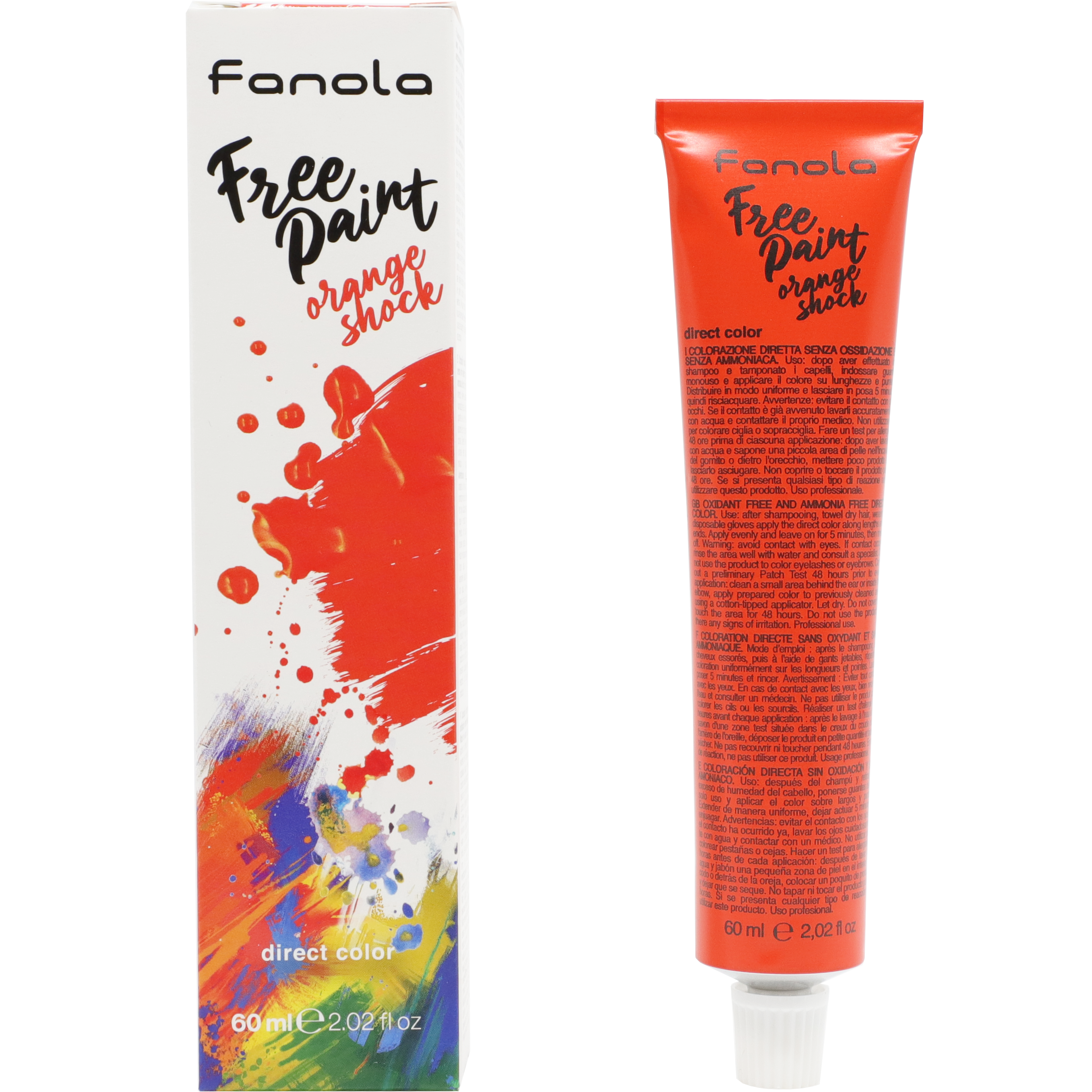 Fanola Free Paint Direct Colour Orange Shock 60ml