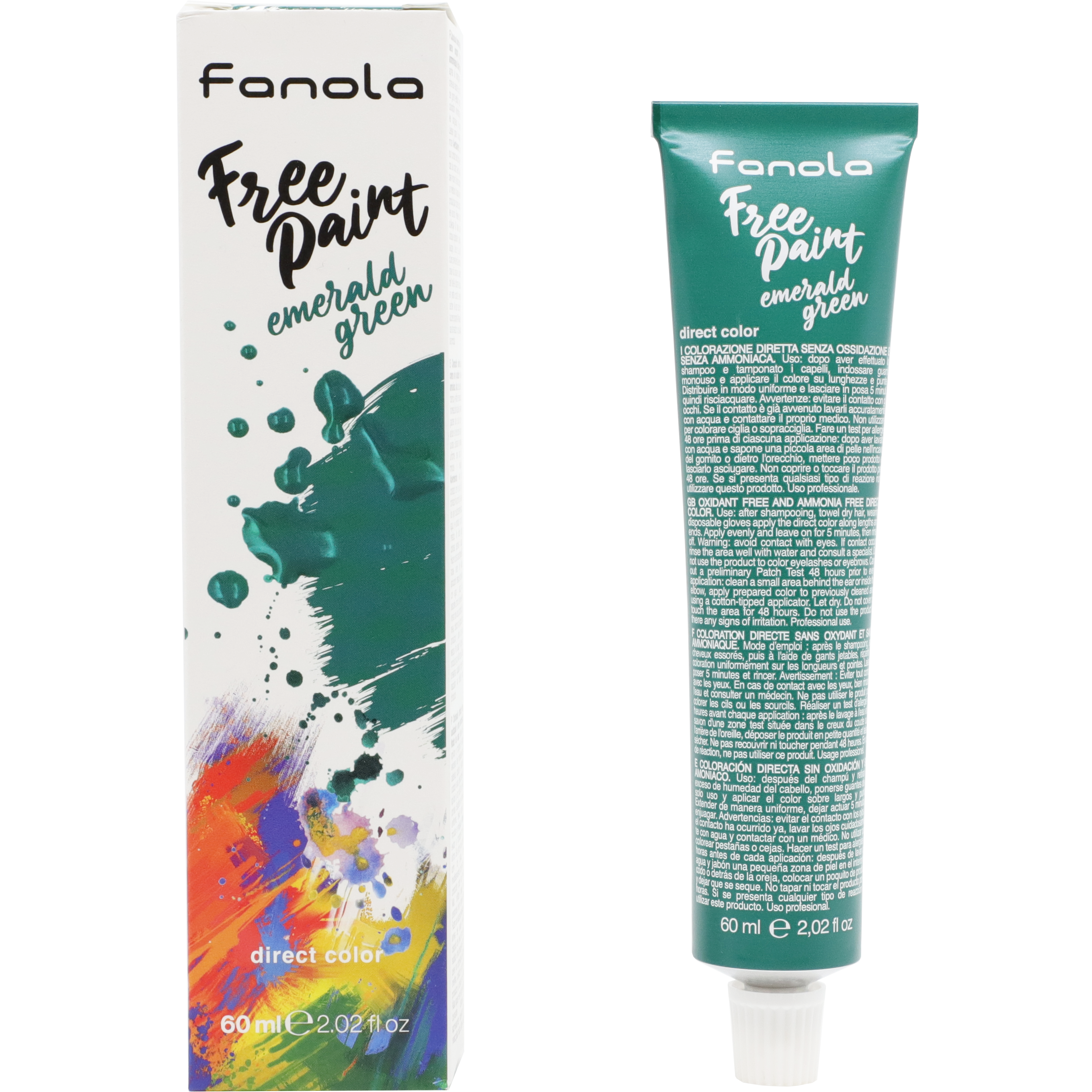 Fanola Free Paint Direct Colour Emerald Green 60ml