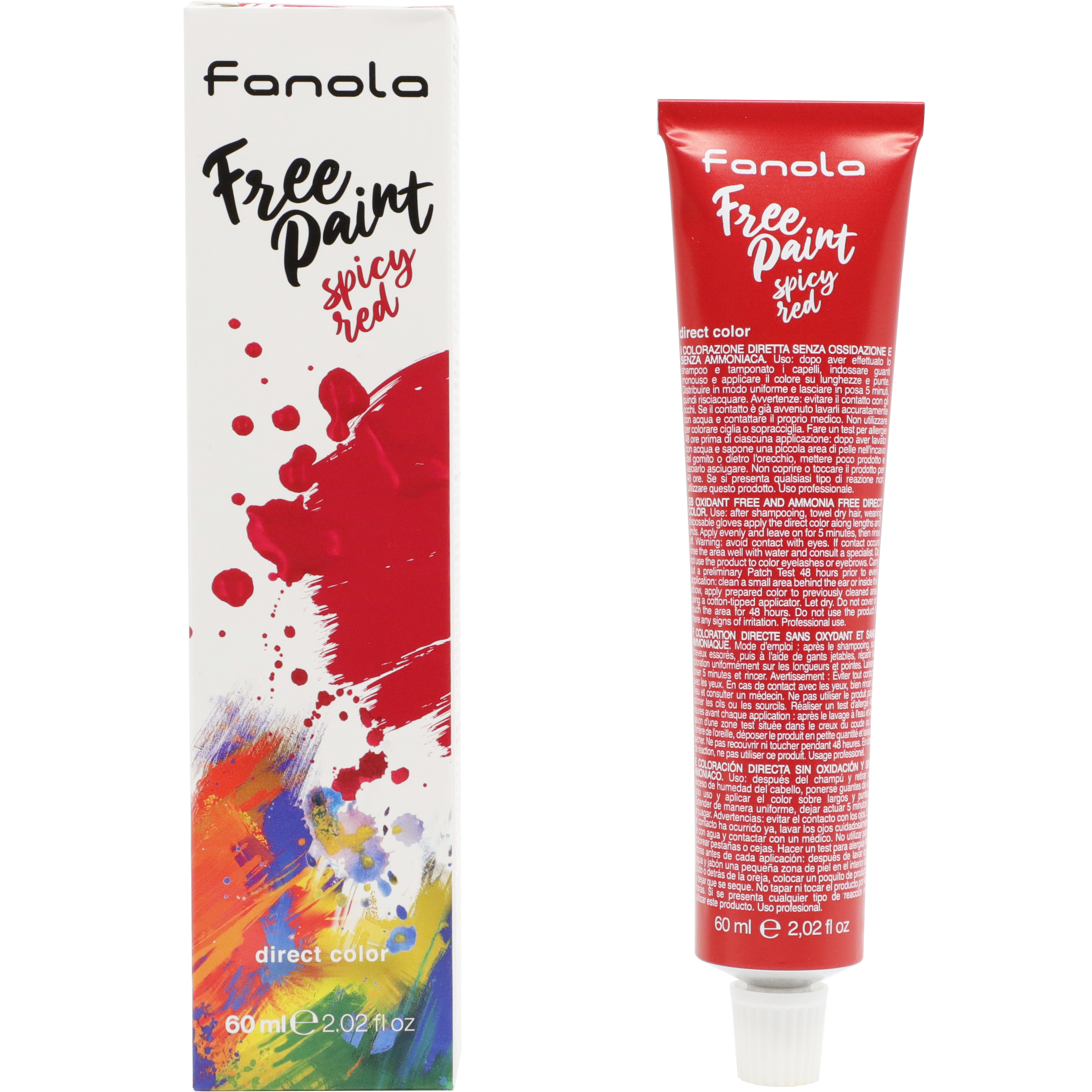 Fanola Free Paint Direct Colour Spicy Red 60ml